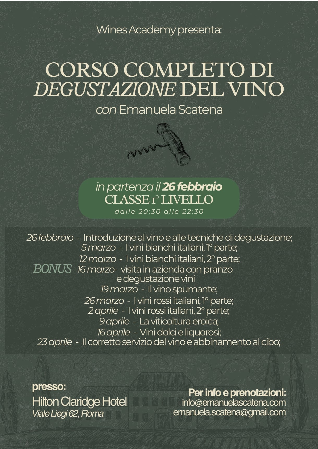 Corso Completo di Degustazione | 1° Livello (26 febbraio – 23 aprile)